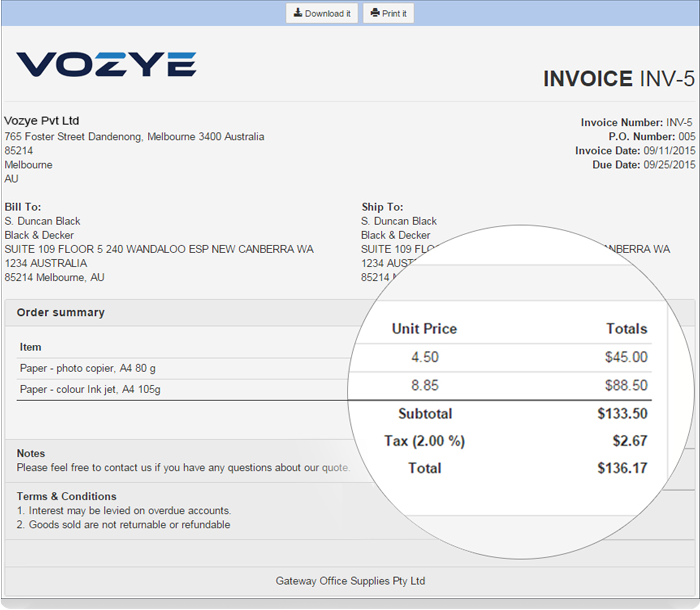 Create free invoice online